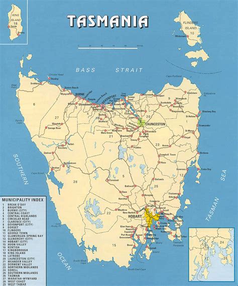 Map Of Tasmania Australia