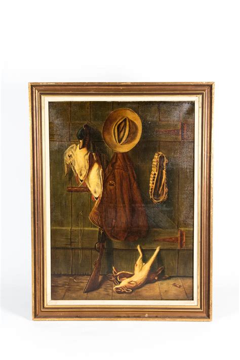 Thank you for visiting designer living! Early 20th Century Oil / Canvas Trompe L'oeil Painting ...