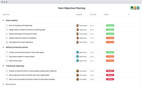 Team Goal Planning Template With Examples • Asana