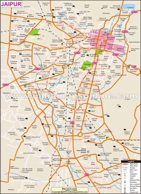 Jaipur City Road Map Ferry Map