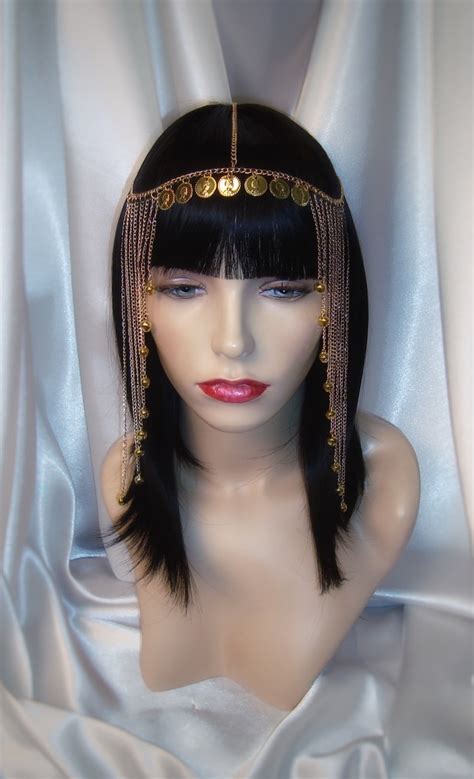 Cleopatra Wig And Headpiece Gold Cleopatra Headpiece Etsy