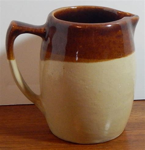Vintage Jug Pottery Brown And Tan Pitcher 50s Mid Century Etsy
