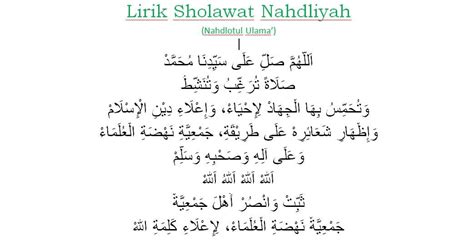 Lirik Lagu Sholawat Nahdliyah Full Dari Awal Sampai Akhir Lengkap Teks