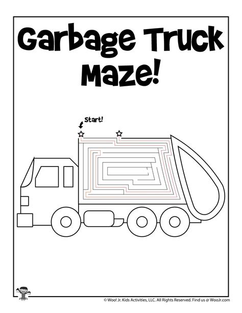 Garbage Truck Transportation Mazes Answer Key Woo Jr Kids