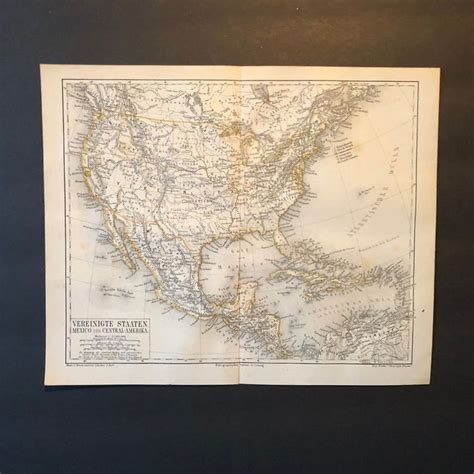 Usa Antique Map C 1875 United States Map Original Etsy Antique Map