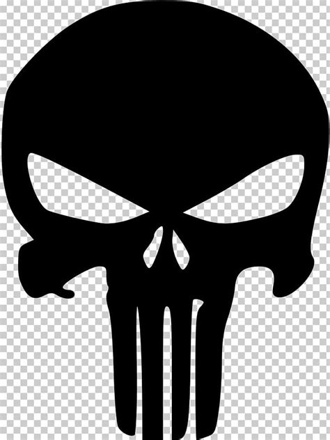 Punisher Stencil Skull Png Clipart Airbrush Art Black And White