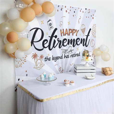 5ftx7ft Happy Retirement Vinyl Backdrop Retirement Party Banner