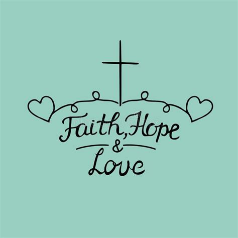 Faith Love Hope Lettering Illustration Stock Illustrations 1336