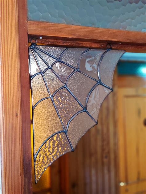 Stained Glass Spider Web For The Corners Handmade Suncatcher Etsy