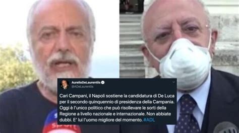 2x de r$ 114,50 sem juros. De Laurentiis appoggia De Luca e fa un endorsement sui social
