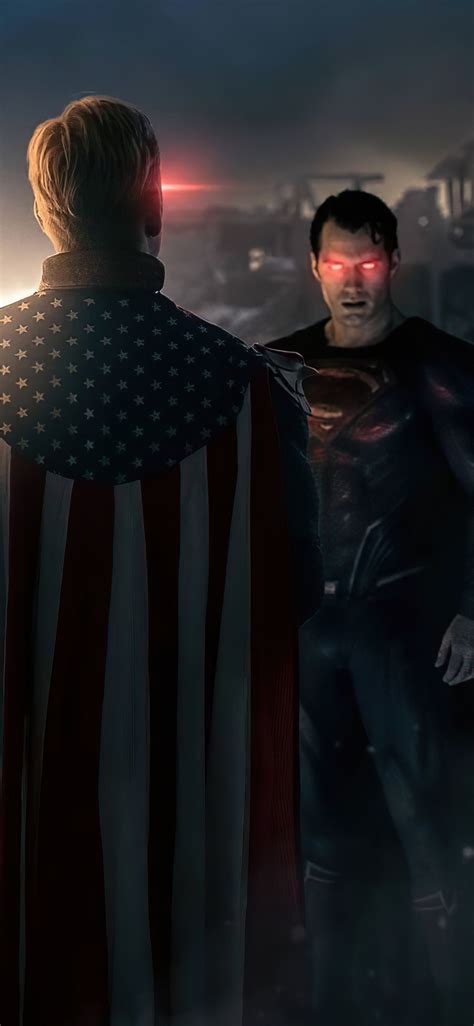 1125x2436 Captain America And Superman Vs Us Agent And Homelander