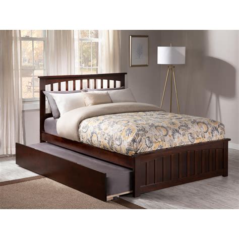 Mission Platform Bed With Matching Foot Board With Twin Size Urban Trundle Bed In Multiple