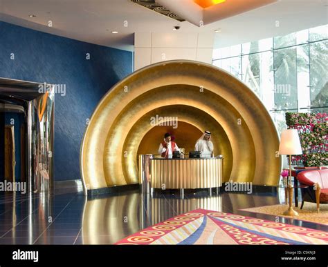 Reception Desk At Burj Al Arab Hotel Dubai United Arab Emirates Stock