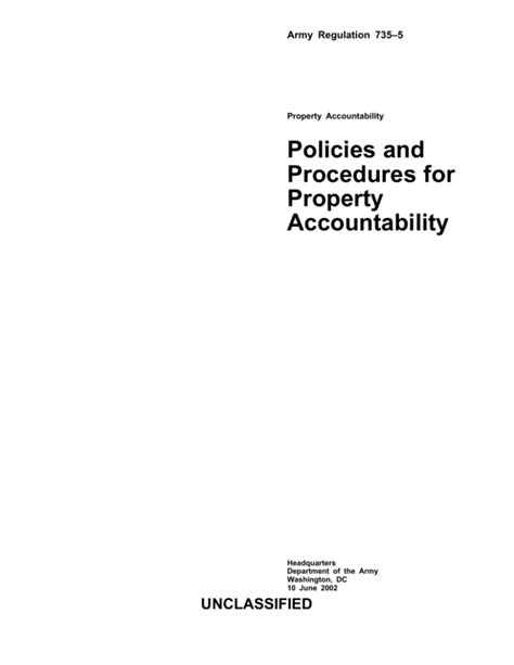 Policies And Procedures For Property Accountability