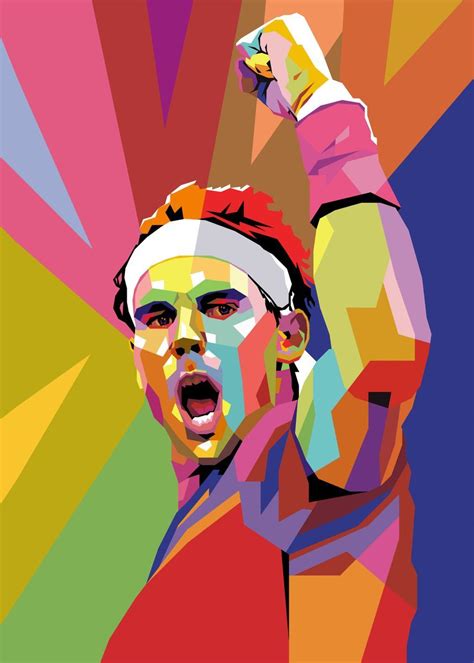 Rafael Nadal Poster By Akrom Syifa Displate In 2021 Portrait