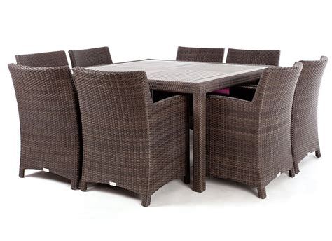 Dover bay outdoor rectangular dining table, 4 side chairs and 2 arm chairs. Nico square wood top patio dining table for 8 people | Ogni