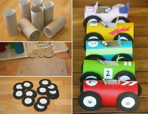 How To Make Toilet Paper Roll Race Cars Diy And Crafts Handimania