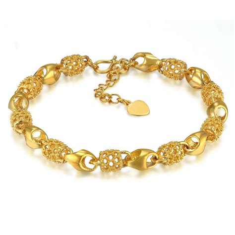 18k Gold Plated Bracelet 184cm Adjustable Link Chain Women Bracelets
