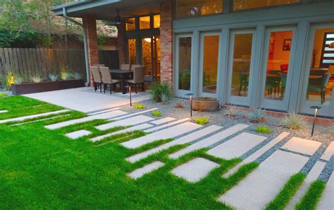 Extruded concrete can follow any curves and designs that your landscape may have. Clean Modern Landscaping Project in Denver Country Club ...