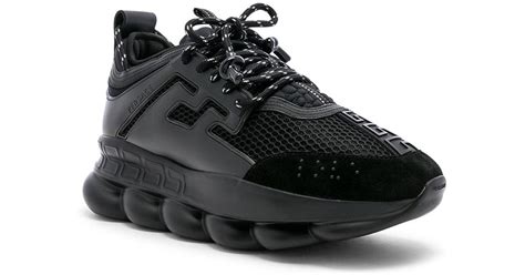 Versace Leather Chain Reaction Sneakers In Black For Men Save 30 Lyst