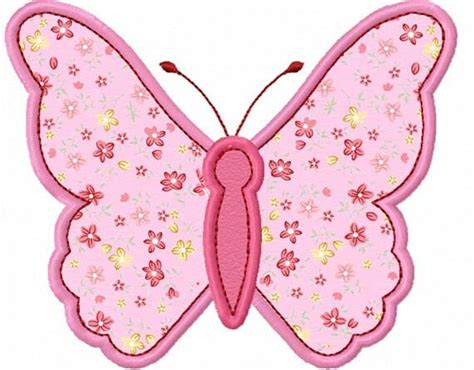 Instant Download Pink Butterfly Applique Machine Embroidery