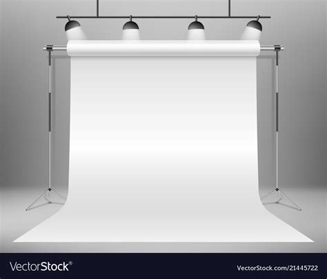 Realistic Empty White Photo Studio Backdrop Vector Image