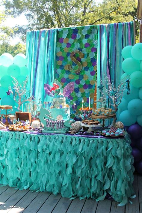 With an assortment of mermaid decorations, tableware, and party accessories, you'll be set to turn any birthday party into a barnacle bash. Just look at the amazing way this dessert table is ...