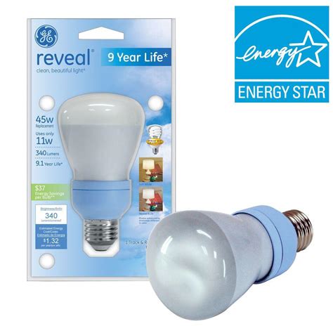 Ge Reveal 11 Watt 45w R20 Compact Fluorescent Flood Light Bulb E