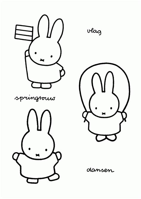 Nijntje Kleurplaat A4 Desenhos Da Miffy Para Colorir