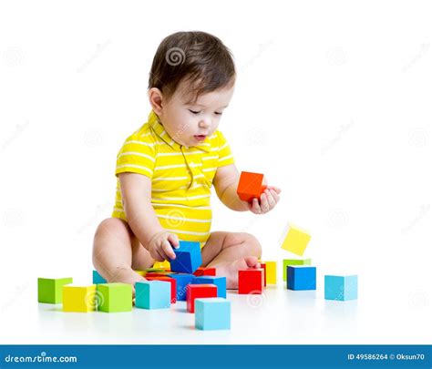 Baby Boy Playing With Wood Toys Stock Photo Image Of Learning