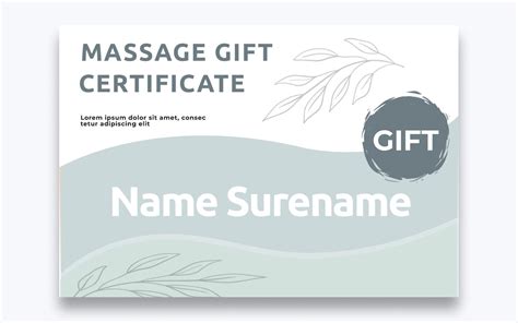 Free Stylish Massage T Certificate Template