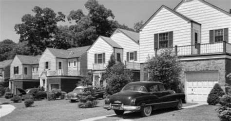 Introduction of styles such as ranch, colonial. 1950s Suburban Street of Typical Homes Queens New York | 1950s and Queens