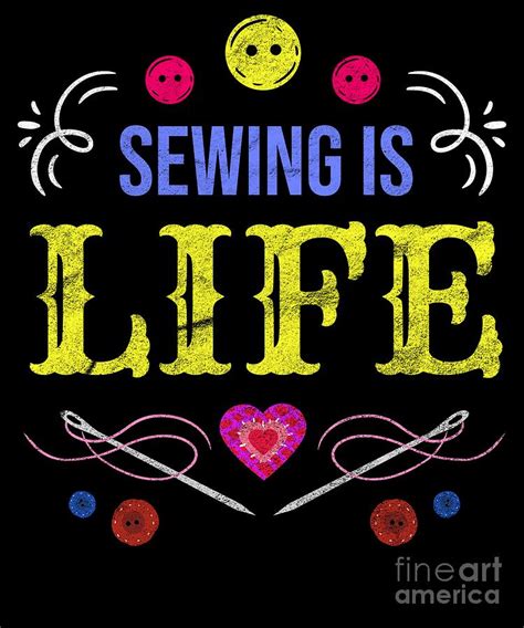 Sewing Machine Sew Needle Thread Yarn Quilting Digital Art By