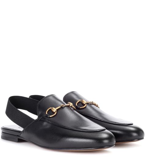 Gucci Princetown Leather Sling Back Slippers In Black Lyst
