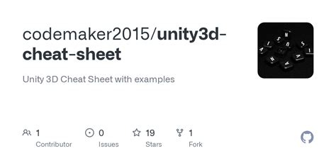 Unity3d Cheat Sheetunity Cheatsheetpdf At Master · Codemaker2015