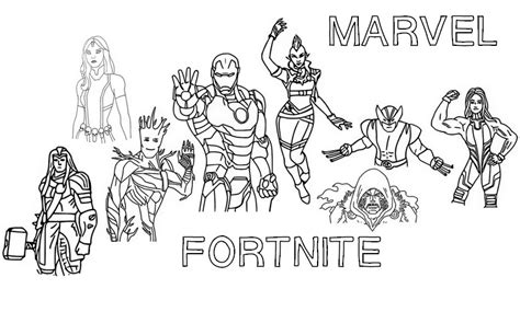 The noted fortnite leaked has revealed the challenges that will be coming to the game on thursday, june 3. Coloring page Fortnite - Marvel : Battle Pass Chapter 2 ...