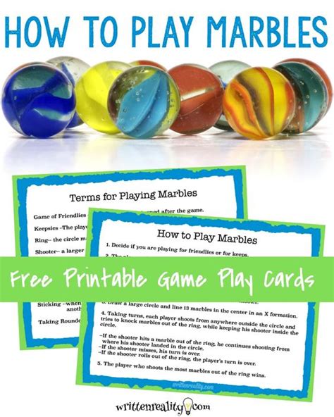 How To Play Marbles With Free Printable Instruction Card