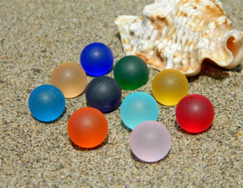 10 12mm Sea Glass Stones Marbles For Interchangeable Jewelry