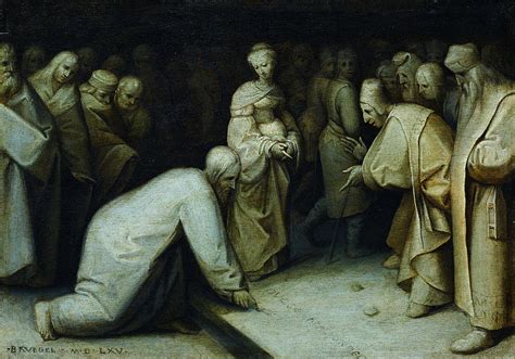 Christ And The Woman Taken In Adultery Painting By After Pieter
