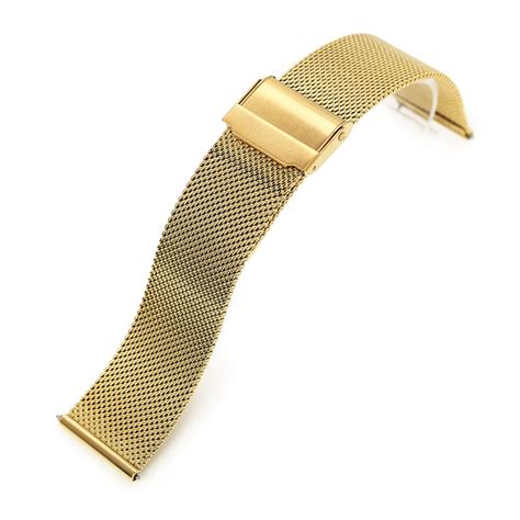Quick Release Classic Superfine Ip Gold Mesh Watch Band Strapcode