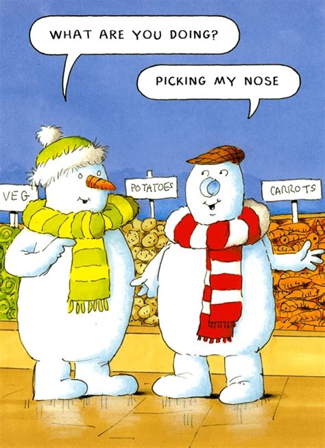 Snowman Picking My Nose Christmas Humor Funny Christmas Cards