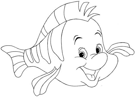 Deviantart is the world's largest online social community for artists. Flounder (Disney's The Little Mermaid) (Line art) | The ...