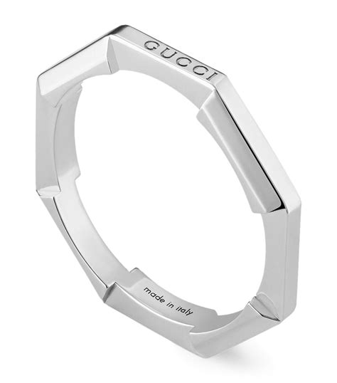 Gucci White Gold Link To Love Ring Harrods Uk