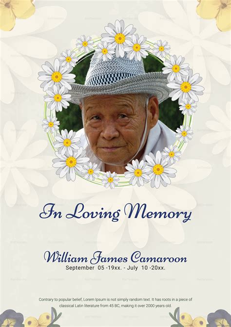 Simple Funeral Memorial Program Template In Adobe Photoshop Microsoft Word