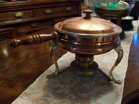 Check spelling or type a new query. Vintage Copper and Brass Chafing Dish