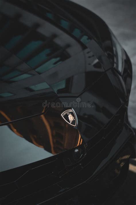 Vertical Shot Of The Exterior Of A Luxurious Lamborghini Vehicle Stock