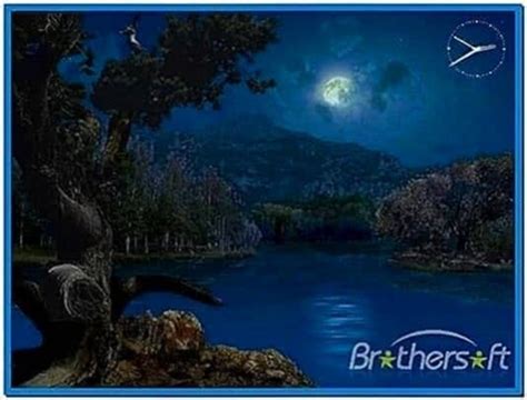 3d Mountain Lakes At Night Screensaver Download Free