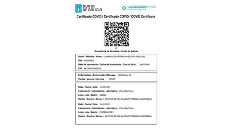 Deberá obtener un nuevo código de acceso cada vez que necesite acceder al certificado. Este es el certificado de vacunación Covid de Galicia y ...