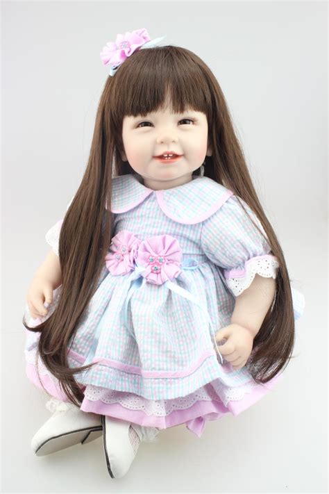 22 Princess Girl Reborn Babies Dolls Brown Long Hair Doll