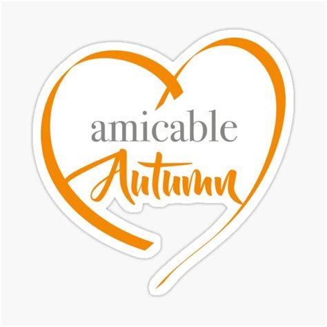 Amicable Autumn Orange And Grey Wordings Sticker By Pick Today